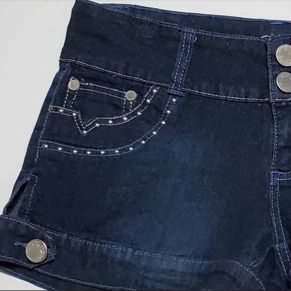 Y2k OSC Blue Demin Jeans Shorts Size 7 - Picture 3 of 6